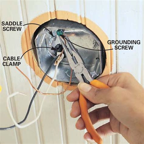 my junction box has two ground screws|ceiling fan outlet box screws.